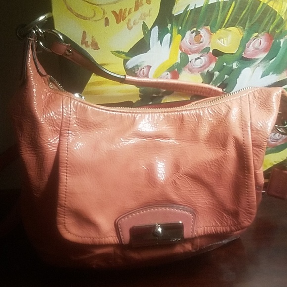 Coach pink patent leather crossbody bag - Picture 1 of 7